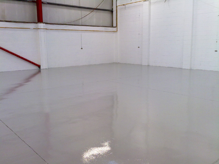 The finished floor showing a glossy seamless finish