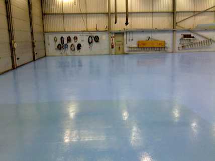 After an overnight cure the second coat of High Build Epoxy was applied with added anti-slip bead.