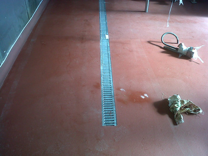 Machinery was re-installed on the new Polymer Screed